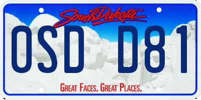 SD license plate 0SDD81