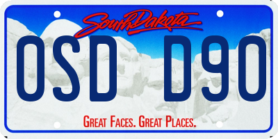 SD license plate 0SDD90