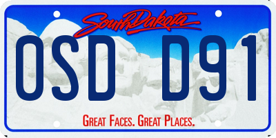 SD license plate 0SDD91