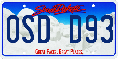 SD license plate 0SDD93