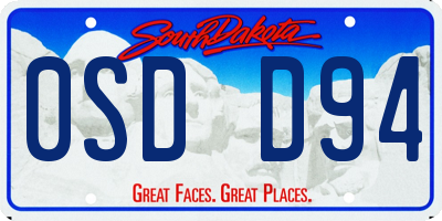 SD license plate 0SDD94