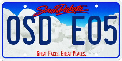 SD license plate 0SDE05