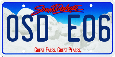 SD license plate 0SDE06