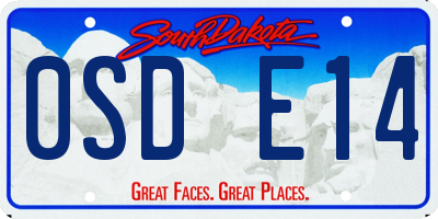 SD license plate 0SDE14