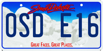 SD license plate 0SDE16