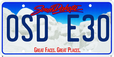 SD license plate 0SDE30