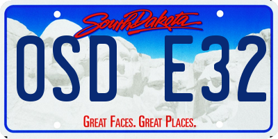 SD license plate 0SDE32