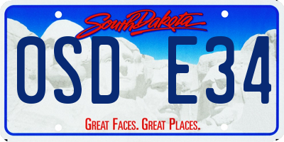 SD license plate 0SDE34