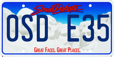 SD license plate 0SDE35