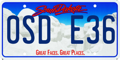 SD license plate 0SDE36