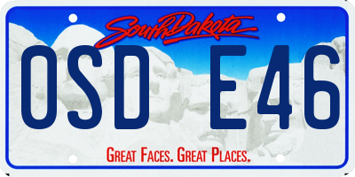 SD license plate 0SDE46