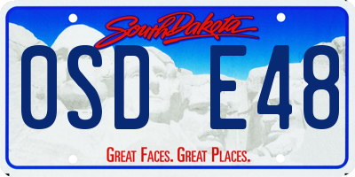 SD license plate 0SDE48