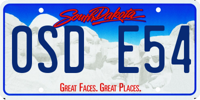 SD license plate 0SDE54