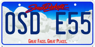 SD license plate 0SDE55