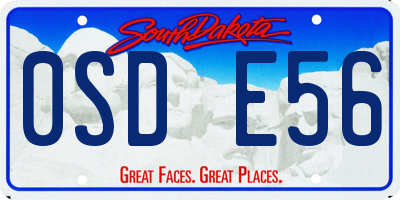 SD license plate 0SDE56