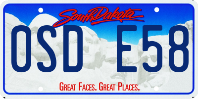 SD license plate 0SDE58