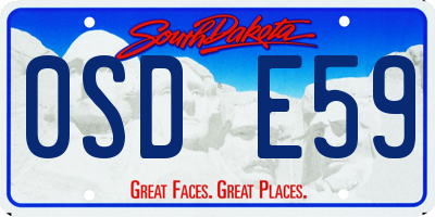 SD license plate 0SDE59