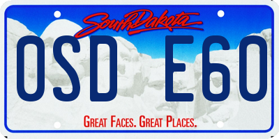 SD license plate 0SDE60