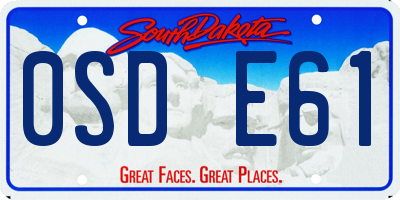 SD license plate 0SDE61