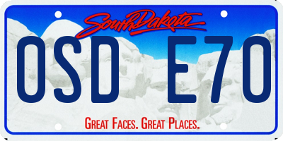 SD license plate 0SDE70