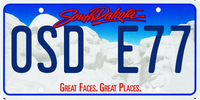 SD license plate 0SDE77