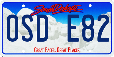 SD license plate 0SDE82
