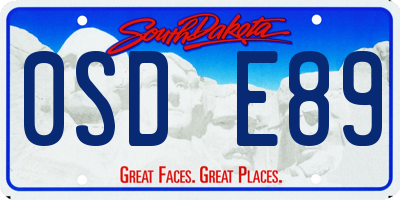 SD license plate 0SDE89