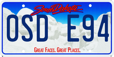 SD license plate 0SDE94