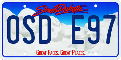SD license plate 0SDE97