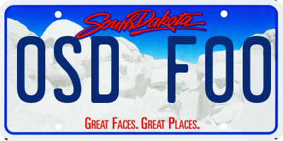 SD license plate 0SDF00