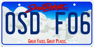 SD license plate 0SDF06