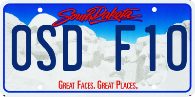 SD license plate 0SDF10
