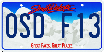 SD license plate 0SDF13