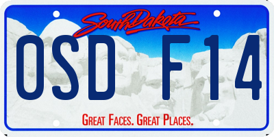 SD license plate 0SDF14