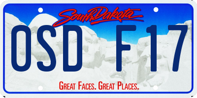 SD license plate 0SDF17