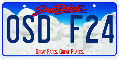 SD license plate 0SDF24