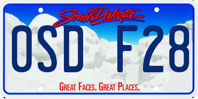 SD license plate 0SDF28