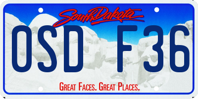 SD license plate 0SDF36