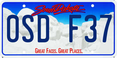 SD license plate 0SDF37