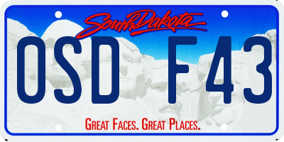 SD license plate 0SDF43