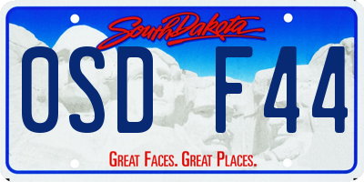 SD license plate 0SDF44