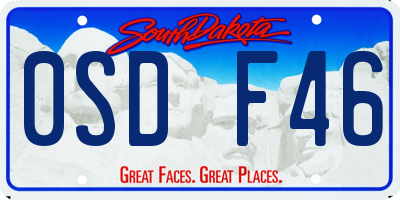 SD license plate 0SDF46