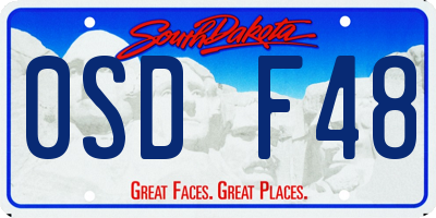 SD license plate 0SDF48