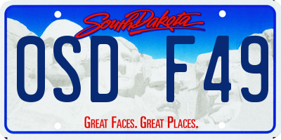 SD license plate 0SDF49