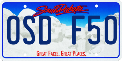 SD license plate 0SDF50