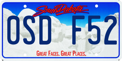 SD license plate 0SDF52