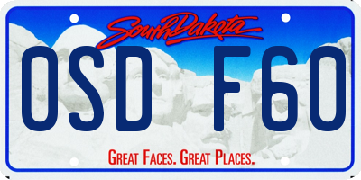 SD license plate 0SDF60