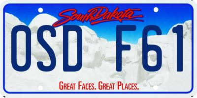 SD license plate 0SDF61
