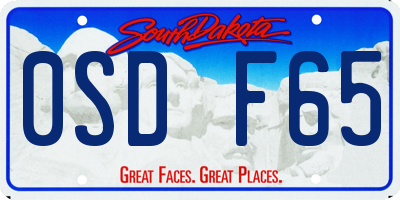 SD license plate 0SDF65