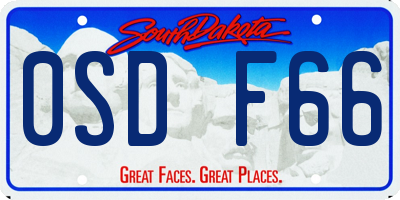SD license plate 0SDF66